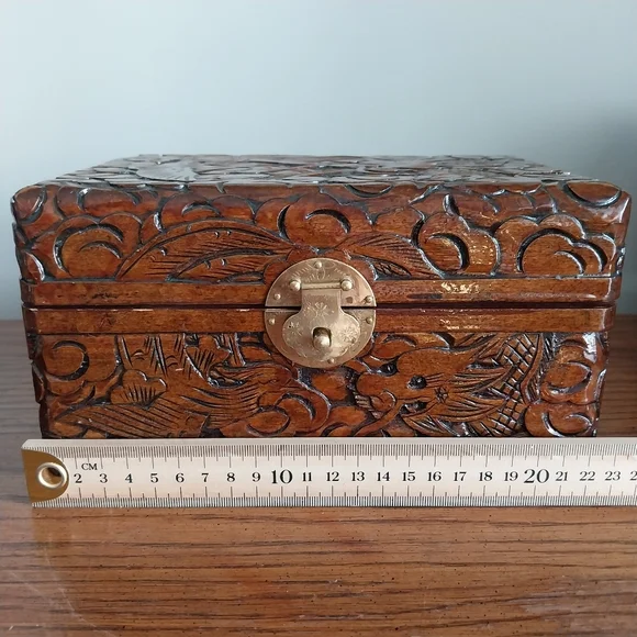Hand-Carved Floral Wood Nesting Boxes - Brown - Picture 8 of 16